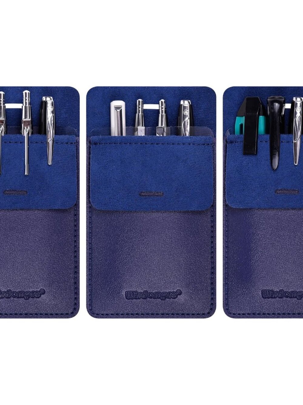 Pocket Protector, 3 Pack PU Leather Heavy Duty Pen Holder Pouch